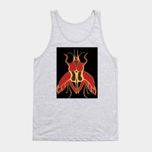 Red and Gold Scarab Tank Top